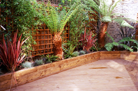 Hardwood raised planting beds